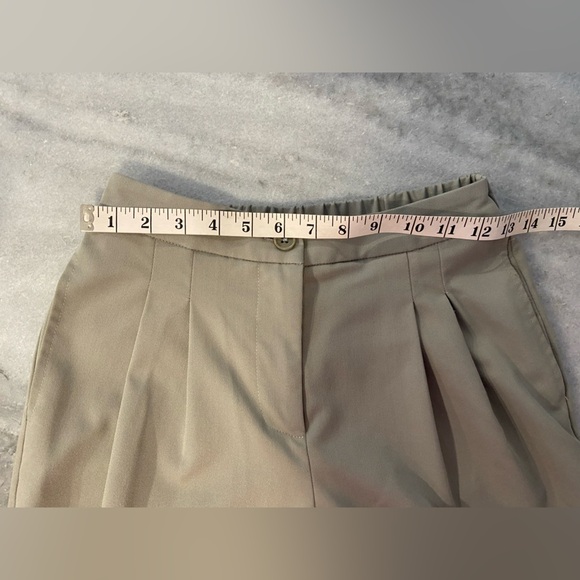 Sincerely Jules Size S Pale Green Pleated Front Straight Leg Trousers Pockets - Picture 10 of 11